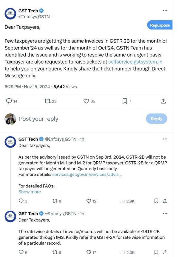 GSTR-2B Duplicate Issue Identified: GSTN Working on Fix in Tamil